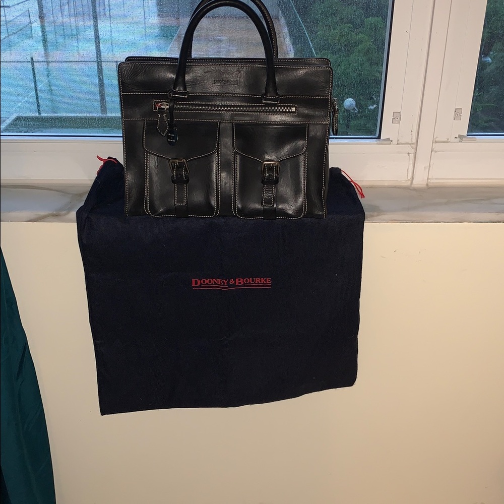 Dooney & Bourke ALTO Black Italian Leather Briefcase - Picture 3 of 17